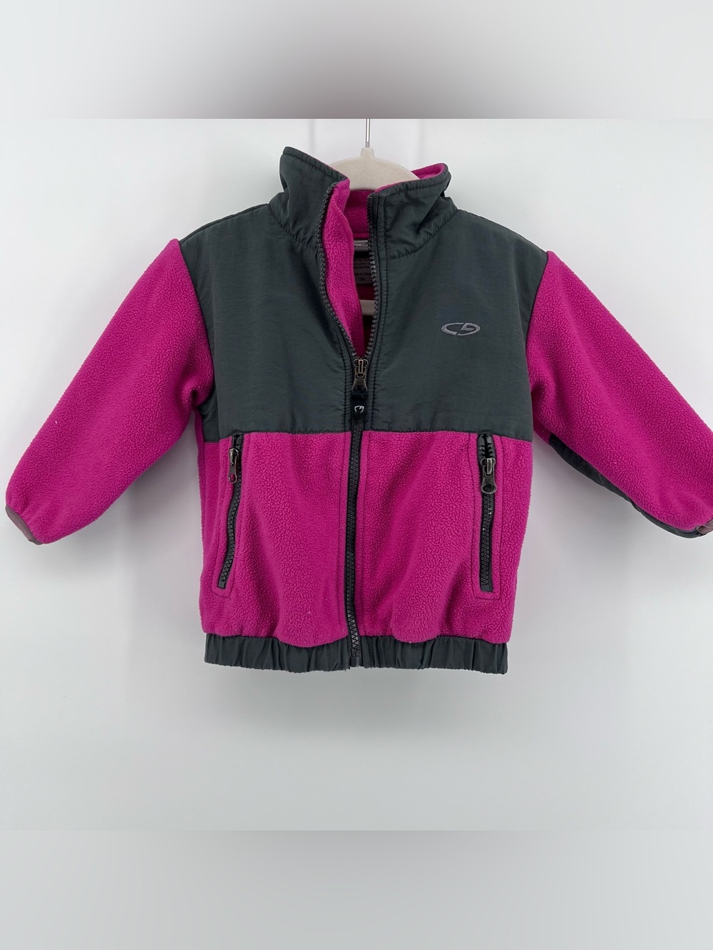 Champion Girls 18M Pink Gray Fleece Full Zip Jacket Toddler